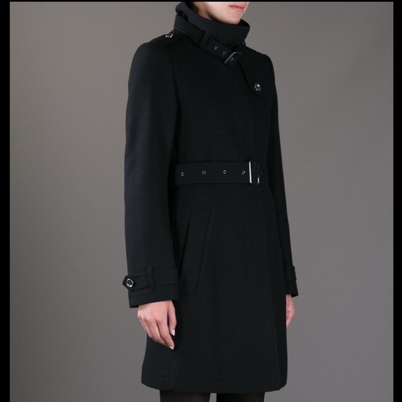 Black Burberry Brit Rushworth belted wool blend trench coat - Picture 10 of 11